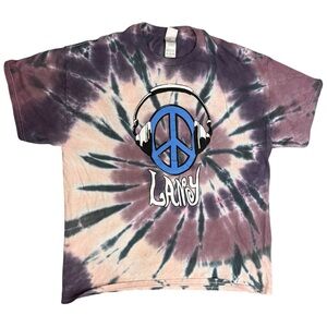 LANY Tie-Dye Graphic Tee XL | Peace Headphones Front + “You Are Beautiful” Back